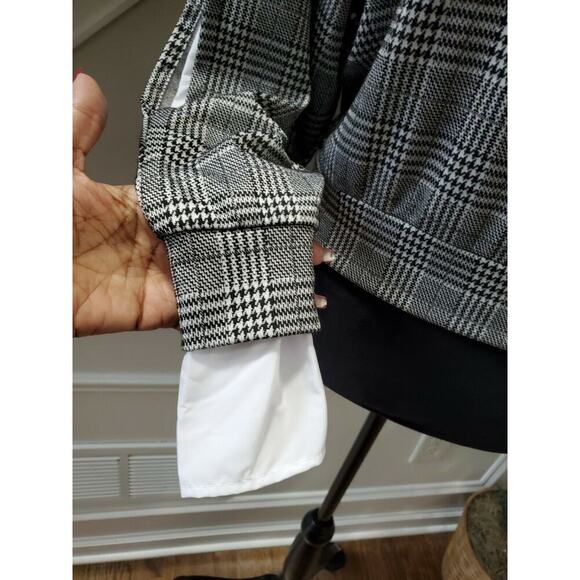 OVS Women's White & Black Polyester Round Neck Long Sleeve Top Shirt Size Small - Picture 5 of 12